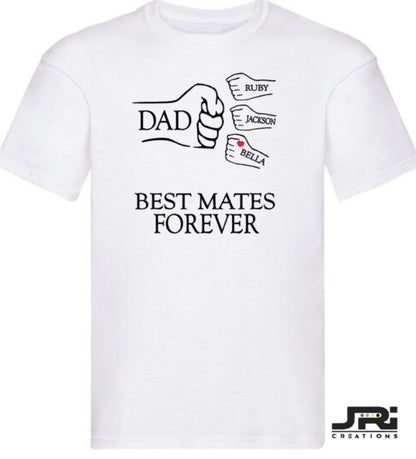 Personalised Kids/Adult Fist Pump Best Mates Forever T-Shirt Father's Day