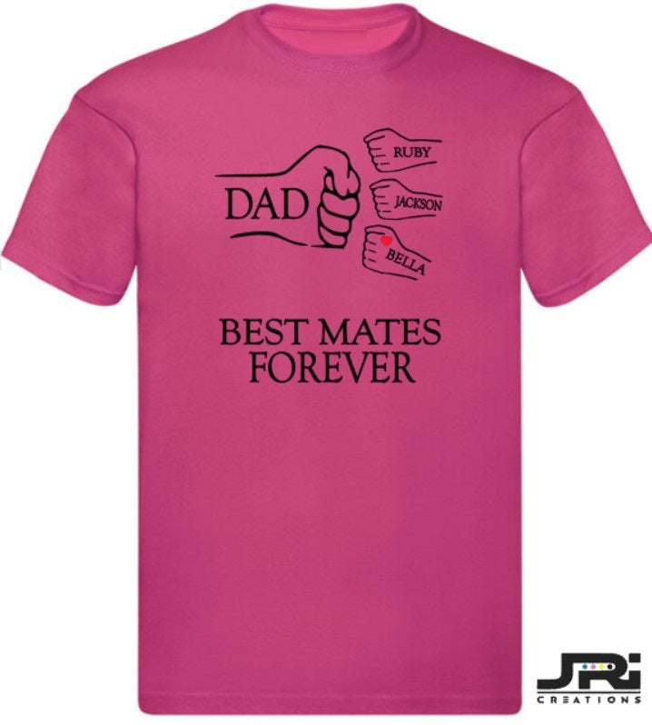 Personalised Kids/Adult Fist Pump Best Mates Forever T-Shirt Father's Day