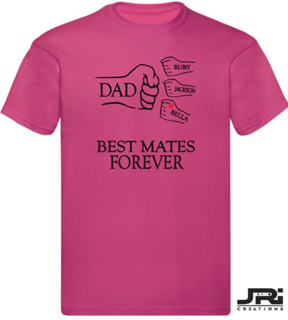 Personalised Kids/Adult Fist Pump Best Mates Forever T-Shirt Father's Day