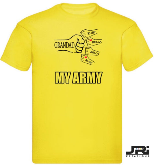 Personalised Kids/Adult Fist Pump My Army T-Shirts Father's Day