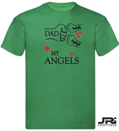 Personalised Kids/Adult Fist Pump My Angels T-Shirts Father's Day