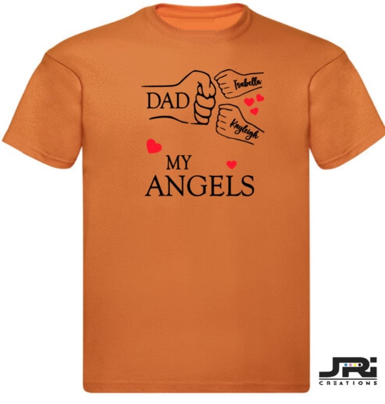 Personalised Kids/Adult Fist Pump My Angels T-Shirts Father's Day