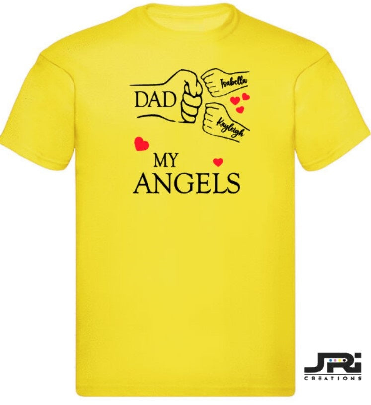 Personalised Kids/Adult Fist Pump My Angels T-Shirts Father's Day