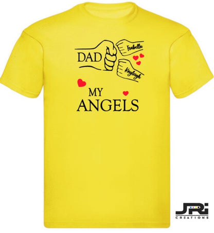 Personalised Kids/Adult Fist Pump My Angels T-Shirts Father's Day