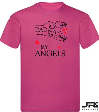 Personalised Kids/Adult Fist Pump My Angels T-Shirts Father's Day