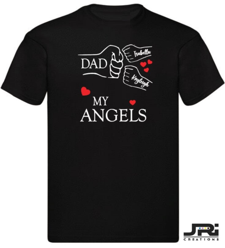 Personalised Kids/Adult Fist Pump My Angels T-Shirts Father's Day