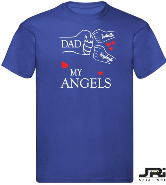 Personalised Kids/Adult Fist Pump My Angels T-Shirts Father's Day