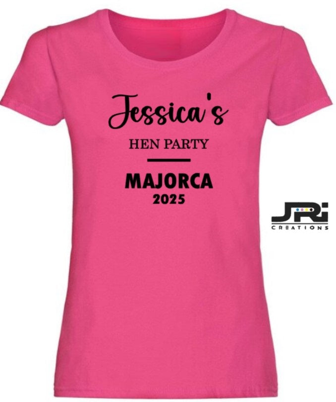 Personalised Ladies Team Bride Hen Party T-Shirt