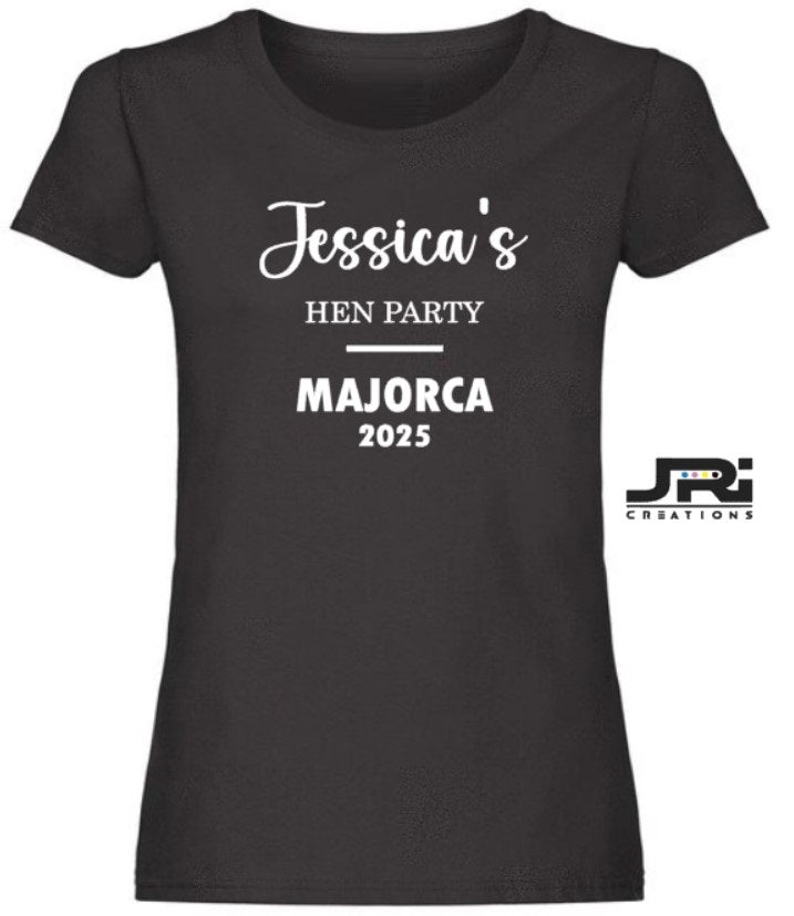 Personalised Ladies Team Bride Hen Party T-Shirt