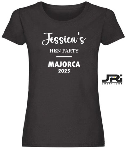 Personalised Ladies Team Bride Hen Party T-Shirt