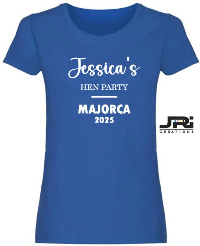 Personalised Ladies Team Bride Hen Party T-Shirt