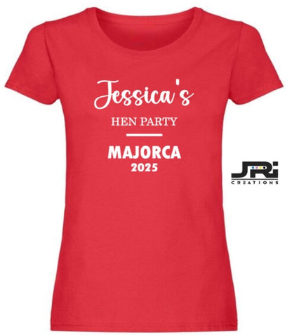 Personalised Ladies Team Bride Hen Party T-Shirt