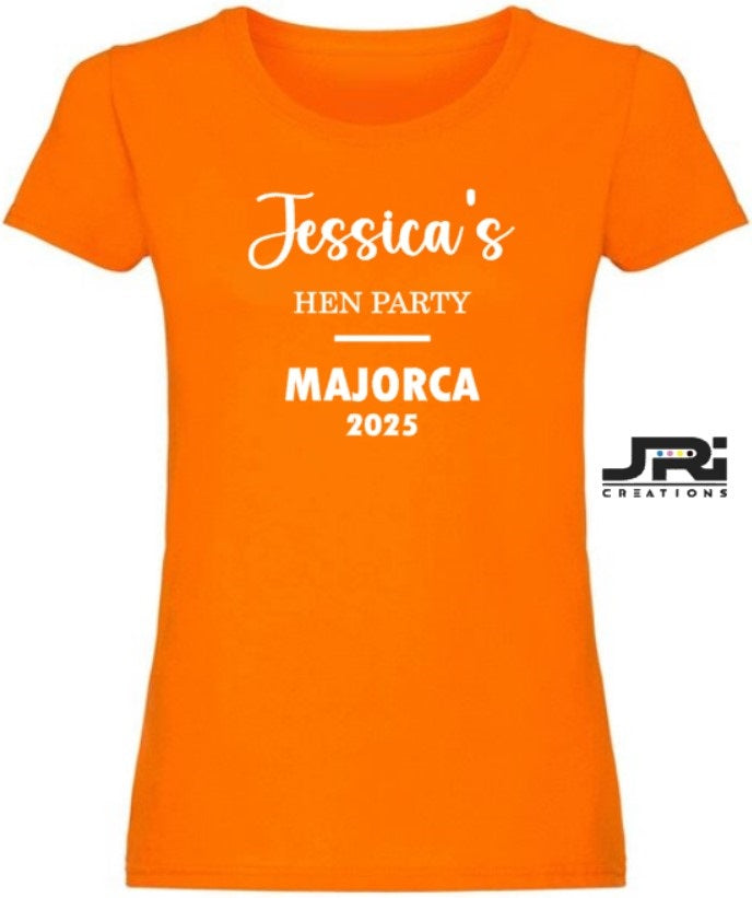 Personalised Ladies Team Bride Hen Party T-Shirt