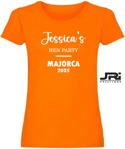 Personalised Ladies Team Bride Hen Party T-Shirt