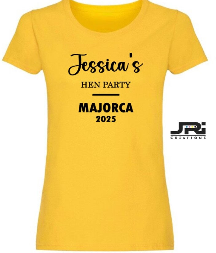 Personalised Ladies Team Bride Hen Party T-Shirt