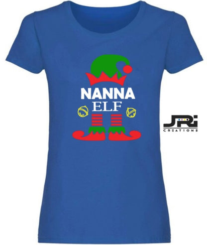 Personalised Ladies Christmas Elf Family T-Shirt