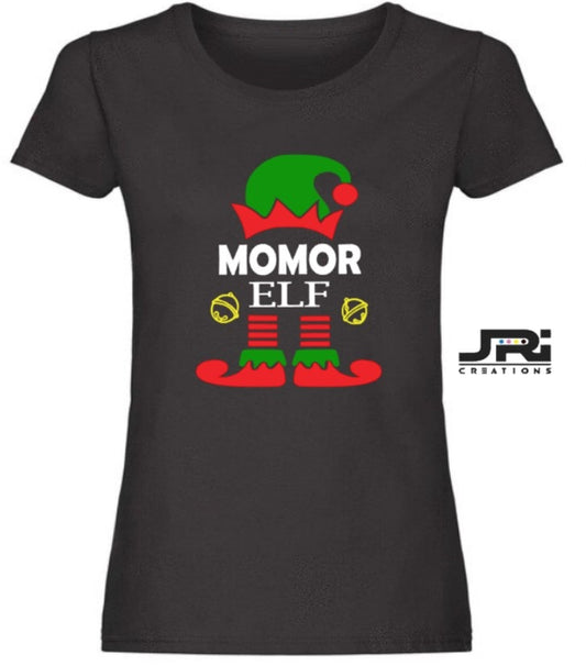 Personalised Ladies Christmas Elf Family T-Shirt
