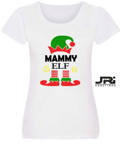 Personalised Ladies Christmas Elf Family T-Shirt