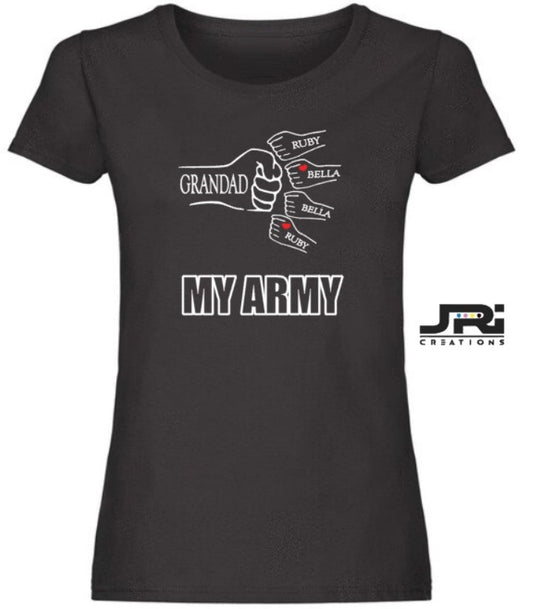 Personalised Ladies Fist Pump My Army T-Shirts Father's Day