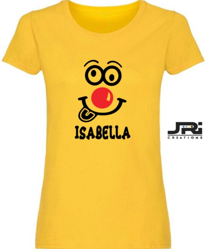 Personalised Ladies T-Shirt Red Nose Day (Face Design)