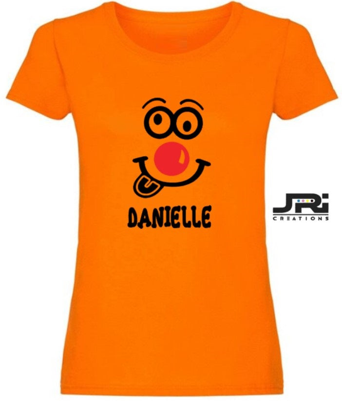 Personalised Ladies T-Shirt Red Nose Day (Face Design)