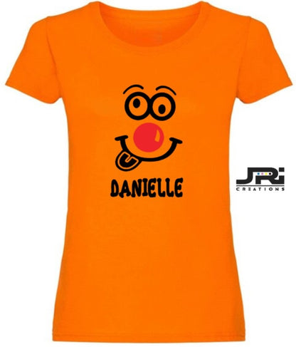 Personalised Ladies T-Shirt Red Nose Day (Face Design)