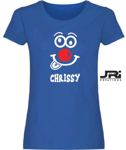 Personalised Ladies T-Shirt Red Nose Day (Face Design)
