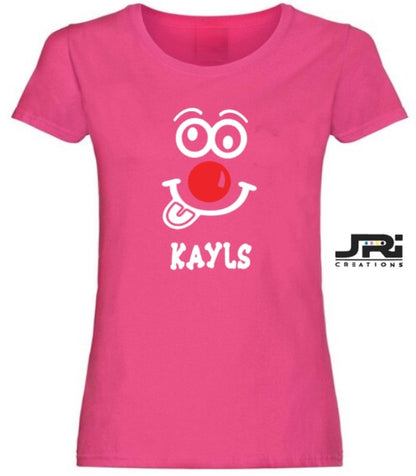 Personalised Ladies T-Shirt Red Nose Day (Face Design)