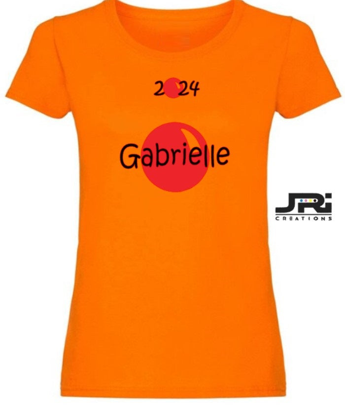 Personalised Ladies T-Shirt Red Nose Day (Name/Nose Design)