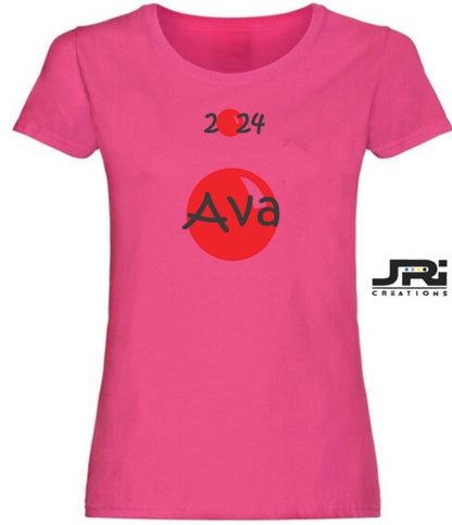 Personalised Ladies T-Shirt Red Nose Day (Name/Nose Design)