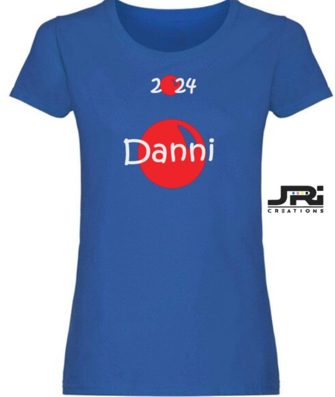 Personalised Ladies T-Shirt Red Nose Day (Name/Nose Design)