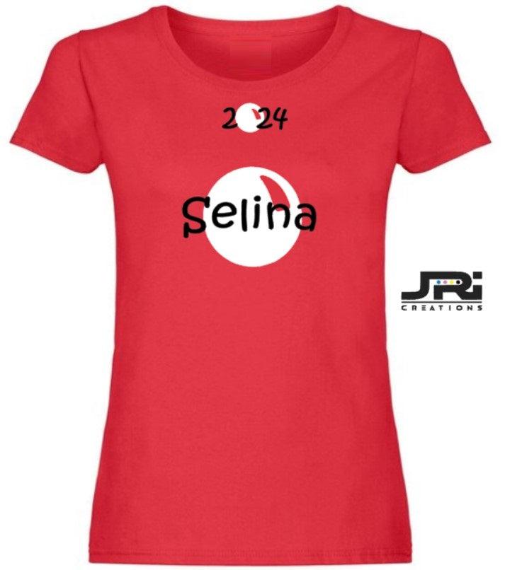 Personalised Ladies T-Shirt Red Nose Day (Name/Nose Design)