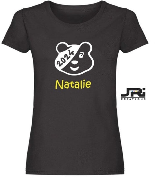 Personalised Ladies T-Shirt Children In Need (Head Design)