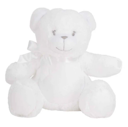 Personalised Soft Toy Plush Mumbles Print Me Teddy Bear, Printed Design Your Own 🖼️ White Bear