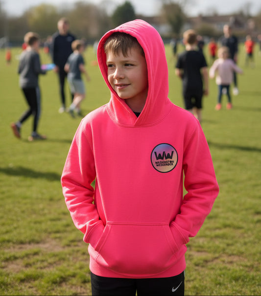 🚨**Washington Weekender Official Event Merchandise**🚨Kids/Adult Hoodie Fluorescent Pink Hooded Sweatshirt