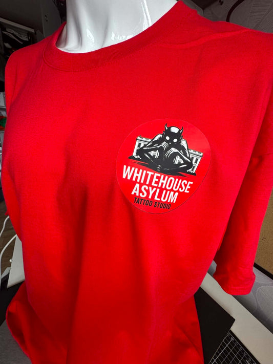 Official Whitehouse Asylum Tattoos Merchandise T-Shirt ( Red )