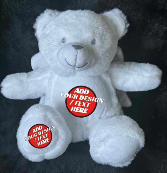 Personalised Soft Toy Plush Mumbles Print Me Teddy Bear, Printed Design Your Own 🖼️ Angel Bear