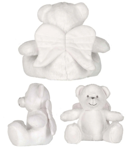Personalised Soft Toy Plush Mumbles Print Me Teddy Bear, Printed Design Your Own 🖼️ Angel Bear