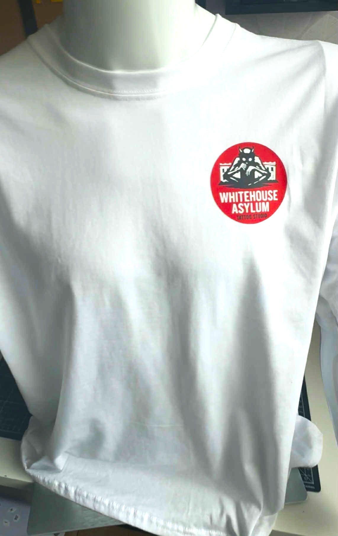 Official Whitehouse Asylum Tattoos Merchandise T-Shirt ( White )