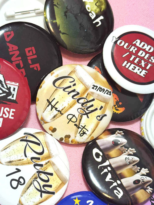 Personalised Photo Round 58mm Badge 2.25" Any Design / Any Text