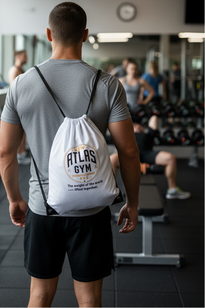 🏋️‍♂️ **New Atlas Gym** 🏋️‍♂️Official Merchandise Drawstring Gym Bag