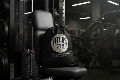 🏋️‍♂️ **New Atlas Gym** 🏋️‍♂️Official Merchandise Drawstring Gym Bag