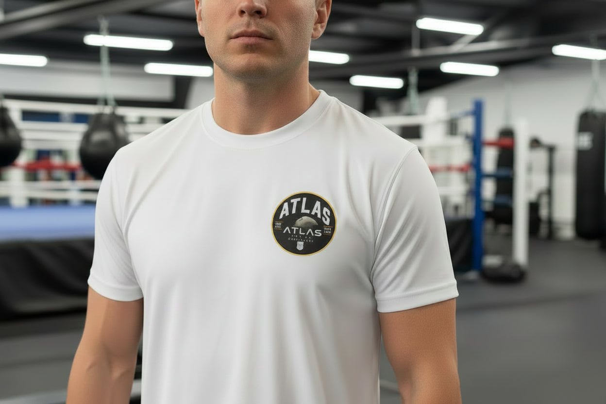 🥊 **Atlas Boxing ** 🥊 Official Merchandise Heavy Cotton T-Shirt ( White )