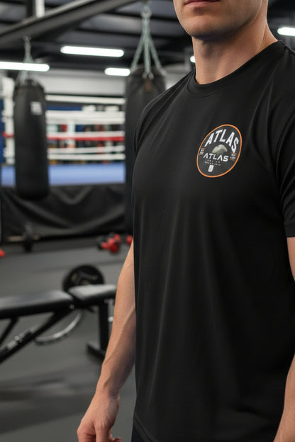 🥊 **Atlas Boxing ** 🥊Official Merchandise Cool Gym Breathable T-Shirt ( Black )