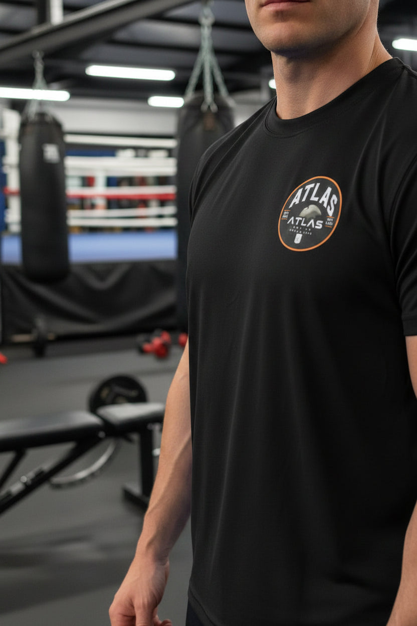 🥊 **Atlas Boxing ** 🥊Official Merchandise Heavy Cotton T-Shirt ( Black )
