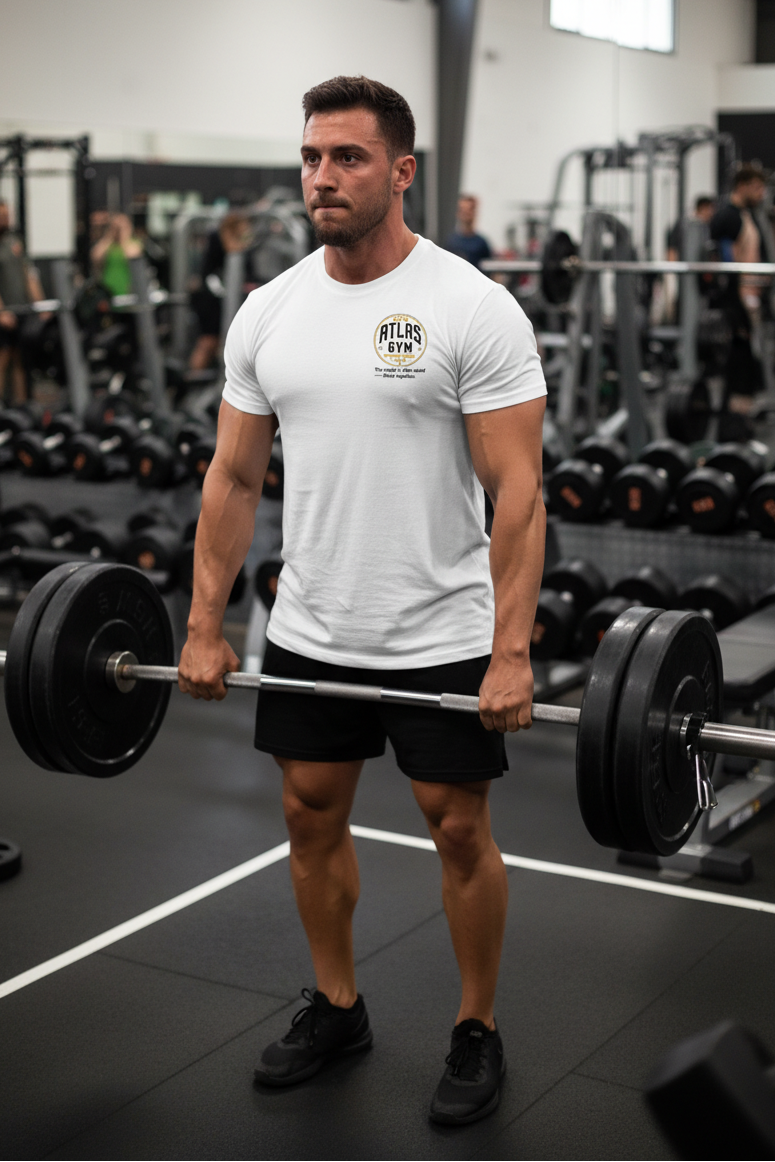 🏋️‍♂️ **New Atlas Gym** 🏋️‍♂️Official Merchandise Heavy Cotton T-Shirt ( White )