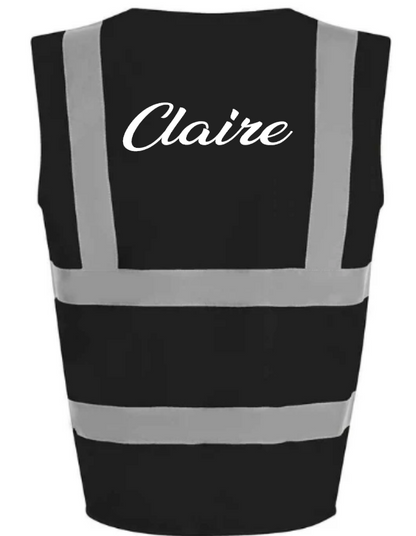 Hi-Viz Vest Waistcoat Name Front & Back Print