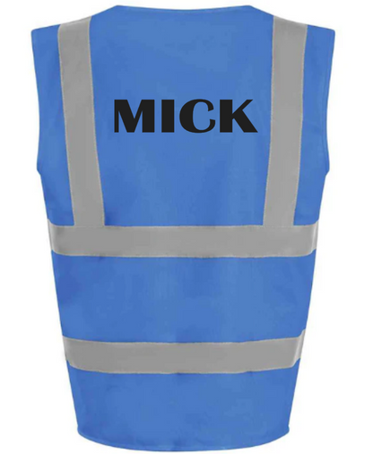 Hi-Viz Vest Waistcoat Name Front & Back Print