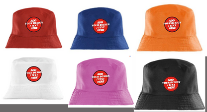 🫟 Design Your Own Red Reversible 🔀 Bucket Hat Front & Inside