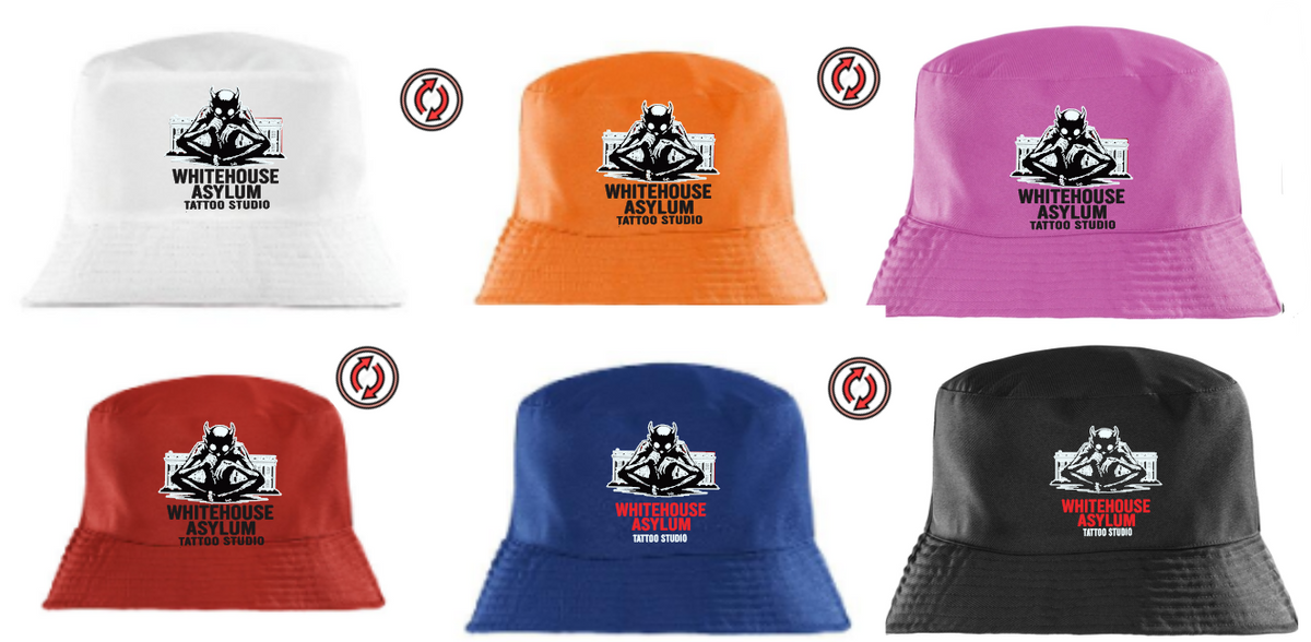 Official Whitehouse Asylum Tattoos Merchandise Reversible 🔀 Bucket Hat Front & Inside